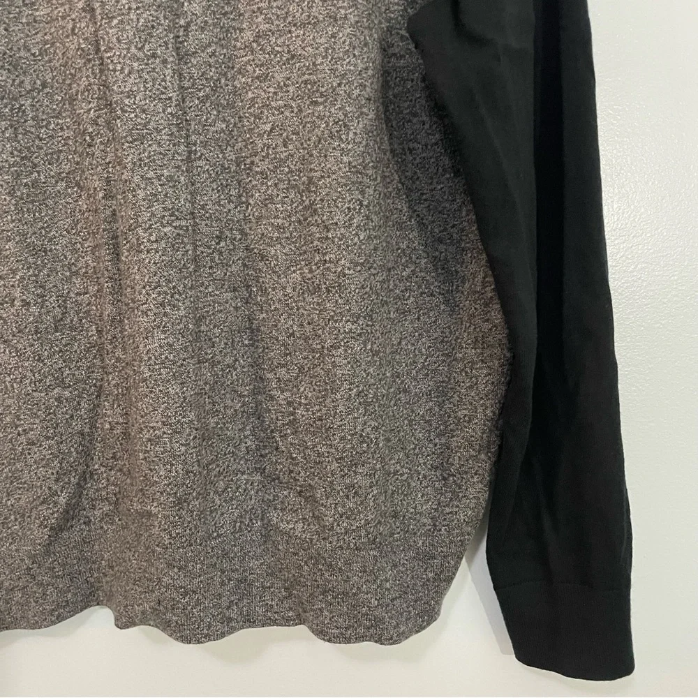 Banana Republic Gray and Black Cashmere Blend Quarter-Zip Sweater Size L